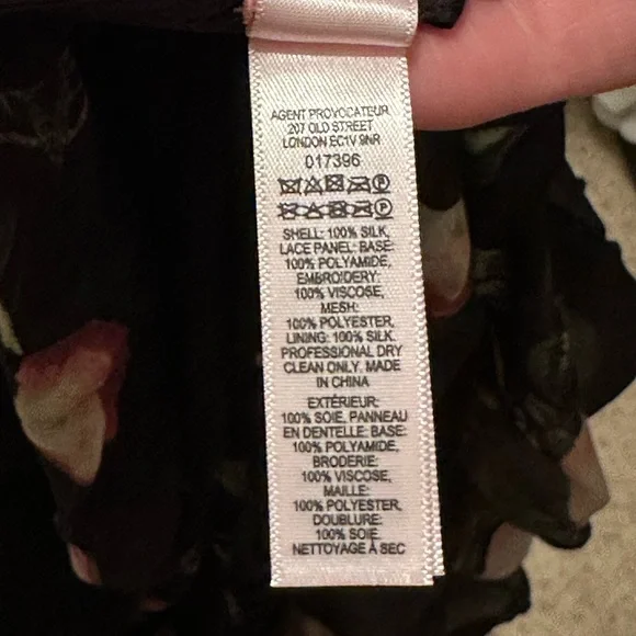 Agent Provocateur Elora Gown Black Floral Silk Dress - Picture 10 of 12